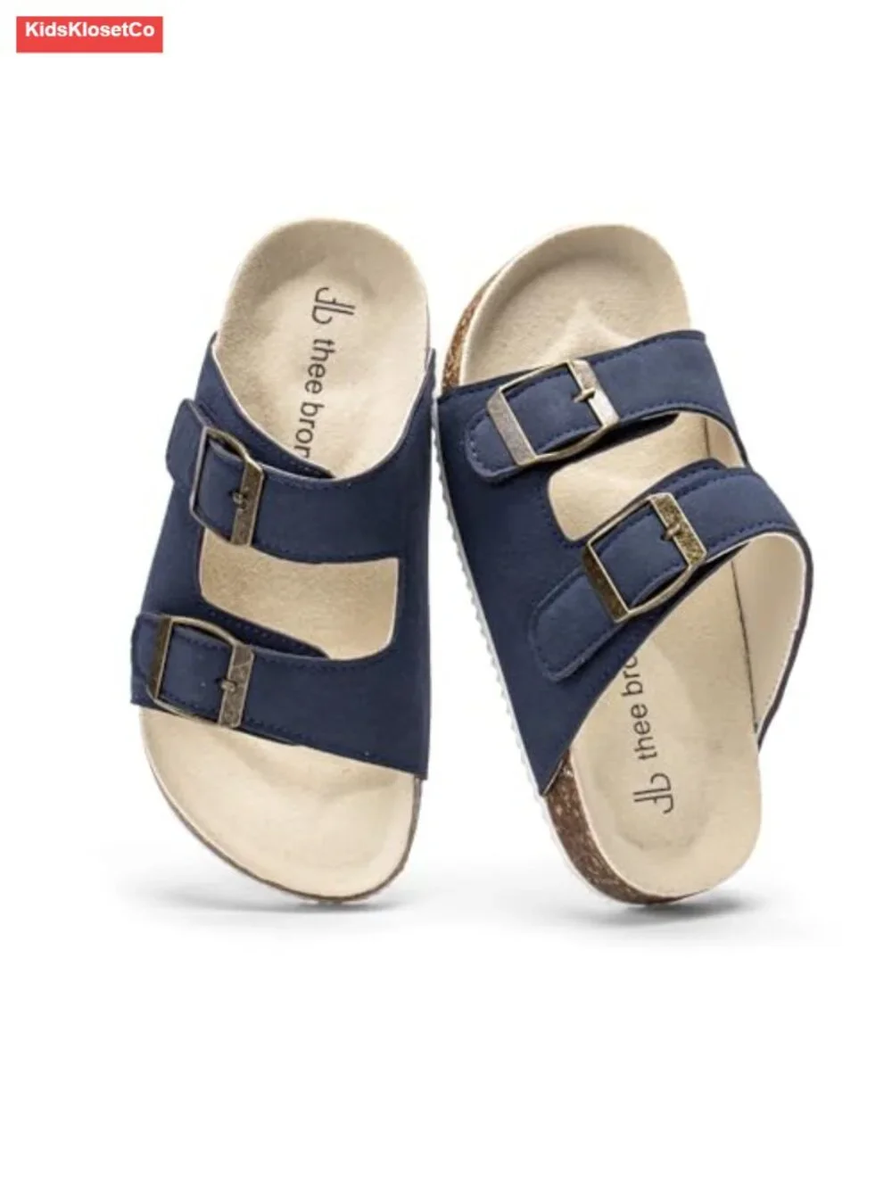 Boys Girls Cork Footbed Sandals Comfy Slides Adjustable Straps Indoor Outdoor